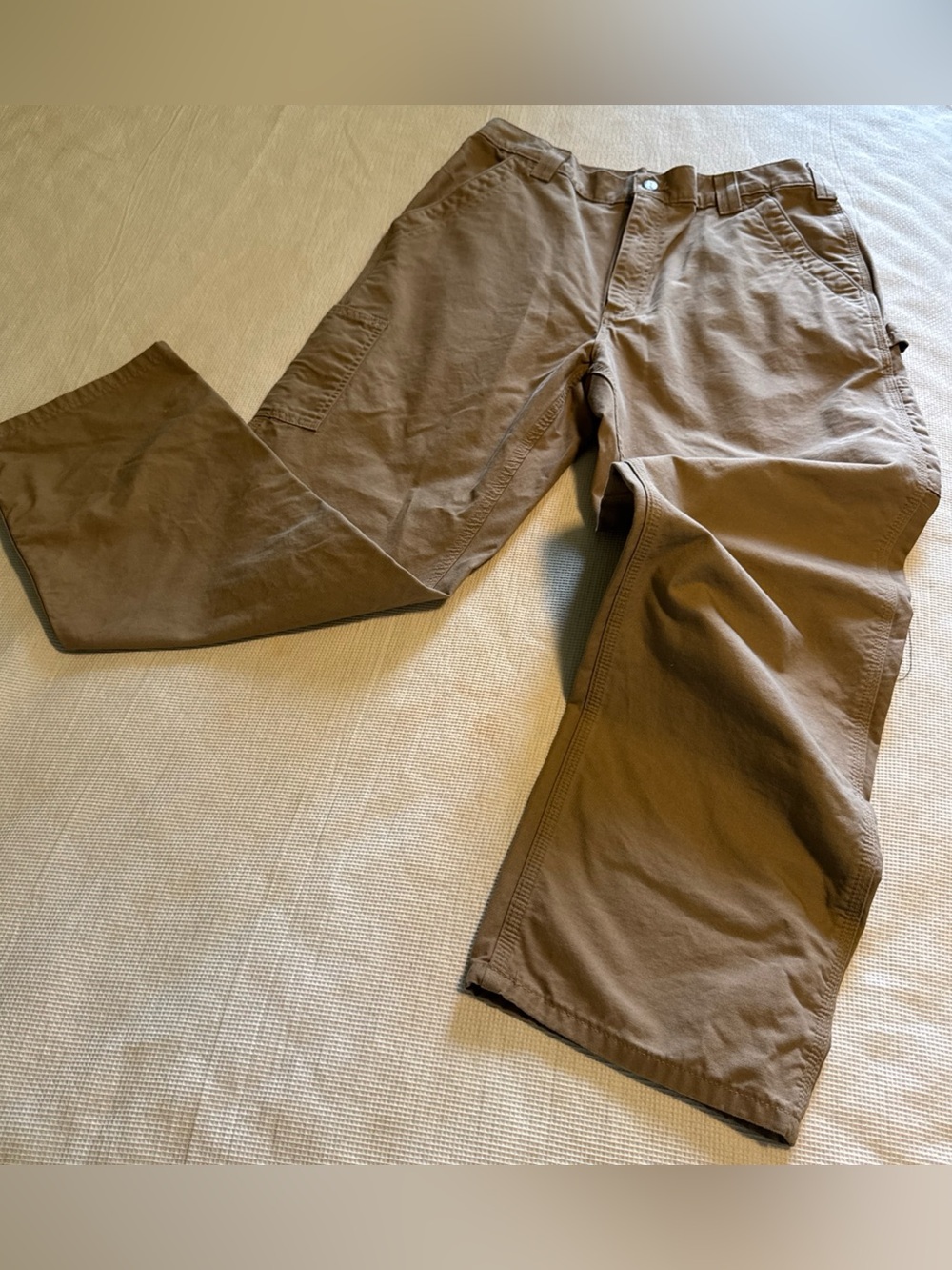 Carhartt Men’s Cargo Work Pants 34x30 Brown Khaki Utility Carpenter Relaxed Fit